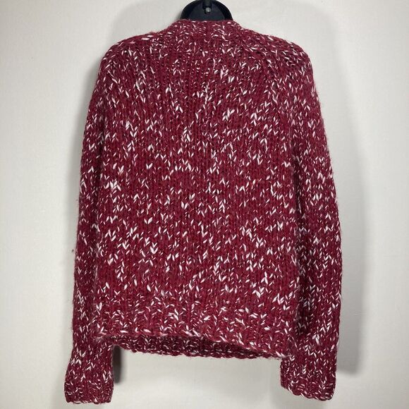 Vtg Express Y2K Sweater Womens Large Red Wool Hand Knit Chunky Snowflake Grandma - Picture 7 of 10